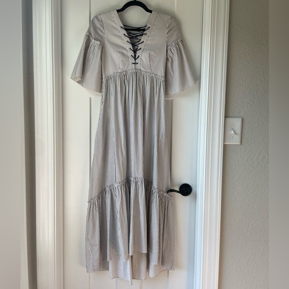 La Ligne La Boheme Lace-Up Midi Maxi Dress - Picture 3 of 12